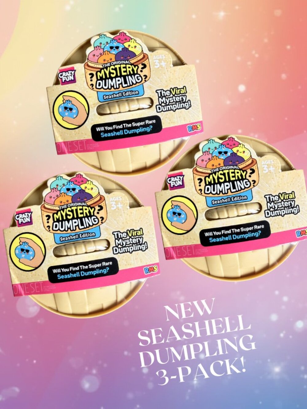 3-PACK! 🐚 RMS | SEASHELL Viral Mystery Squishy Dumpling